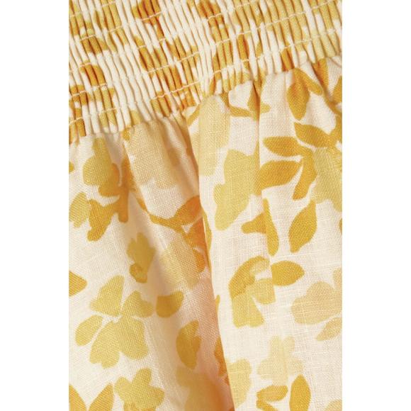NEW PEONY daffodil smocked mini dress in yellow multi - Picture 1 of 4
